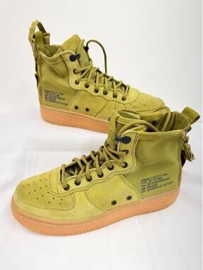 Nike SF Air Force 1 Mid Shoes Desert Moss Gum  Size 5Y  Sneakers AJ0424-300